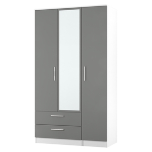 CTR142 Tall Triple 2 Drawer Mirror Robe