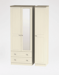 VIE142 Tall Triple 2 Drawer Mirror Robe