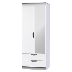 CAM082 Tall 2ft6in 2 Drawer Mirror Robe