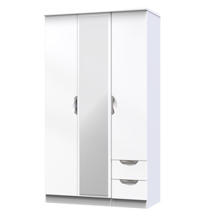 CAM167 Tall Triple Mirror + Drawer Robe