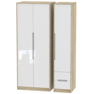 MON160 Tall Triple Plain + Drawer Robe