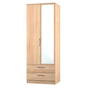 DEV082 Tall 2ft6in 2 Drawer Mirror Robe