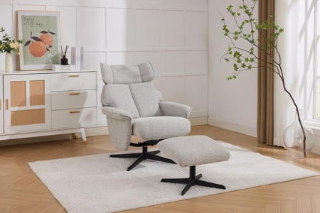 Swivel Leisure Chair with Footstool