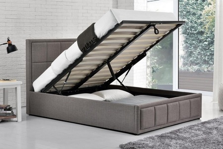 Double Ottoman Bed Grey