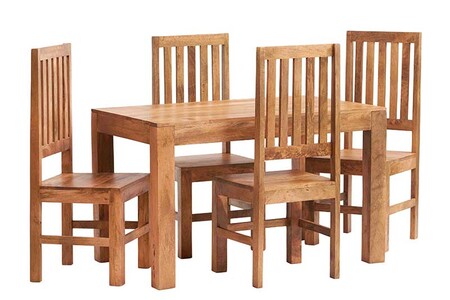 4 Ft Dining Set With Wooden Chairs