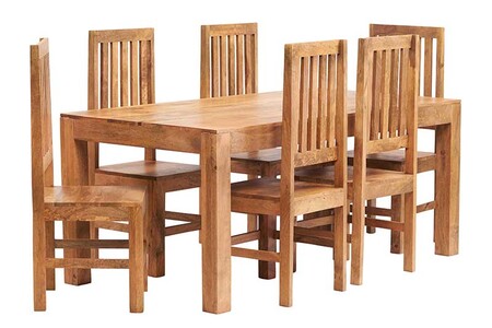 6 Ft Dining Set With Wooden Chairs