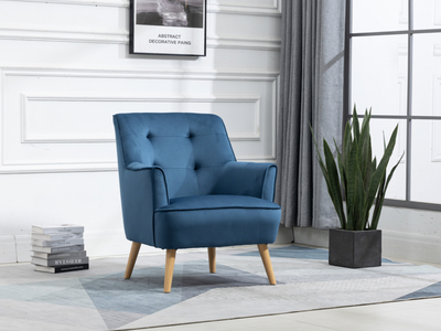 15373 Accent Chair Oak Legs Navy