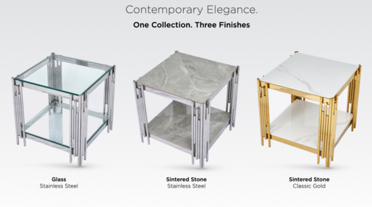 14892 Coffee Table Sintered Stone and Gold