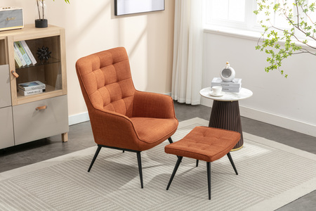 Kate 15482 Accent Chair & Stool Copper