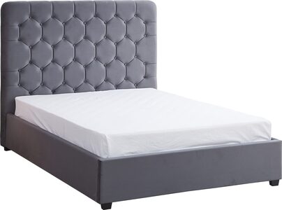 200-203-128 4'6" Ottoman Bed - Grey Velvet Fabric