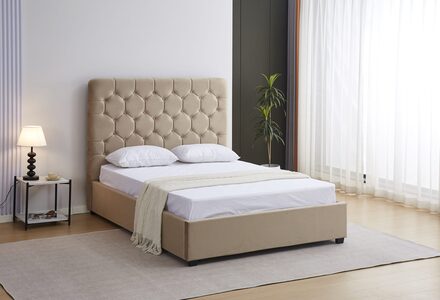 200-204-059 5' Ottoman Bed - Fawn Velvet Fabric