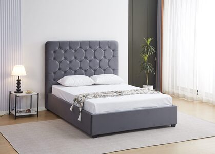 200-204-057 5' Ottoman Bed - Grey Velvet Fabric