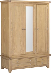 100-101-244 WINDSOR 3 DOOR 2 DRAWER WARDROBE - NATURAL OAK