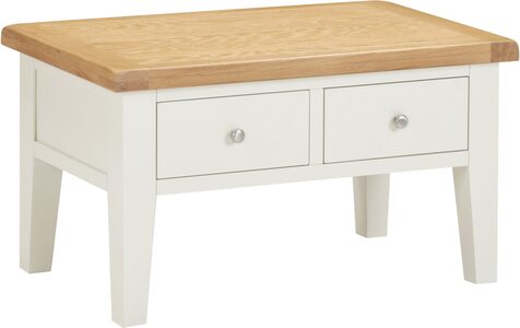300-301-090 WINDSOR 2 DRAWER COFFEE TABLE - IVORY/OAK