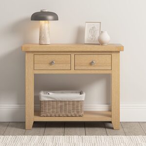 300-304-033 WINDSOR 2 DRAWER CONSOLE TABLE - NATURAL OAK