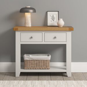 300-304-035 WINDSOR 2 DRAWER CONSOLE TABLE - IVORY/OAK
