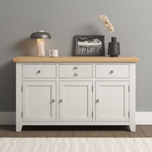 400-405-051 WINDSOR 3 DOOR 3 DRAWER SIDEBOARD - IVORY/OAK