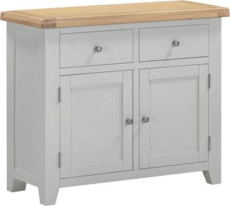400-405-047 WINDSOR 2 DOOR 2 DRAWER SIDEBOARD - PEBBLE GREY/OAK