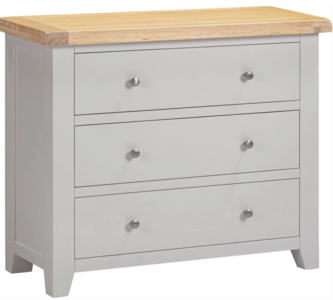 100-102-233 WINDSOR 3 DRAWER CHEST - PEBBLE GREY/OAK