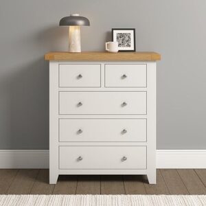 100-102-223 WINDSOR 3+2 DRAWER CHEST - IVORY/OAK