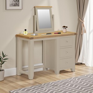 100-105-031 WINDSOR 3 DRAWER DRESSING TABLE - PUTTY/OAK