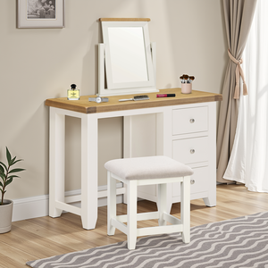 100-106-017 WINDSOR DRESSING TABLE STOOL - IVORY/OAT FABRIC