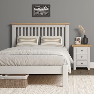 200-203-133 WINDSOR 4'6" LOW END BED - IVORY/OAK