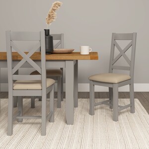 00-403-082 WINDSOR LARGE EXTENDING DINING TABLE - PEBBLE GREY/OAK