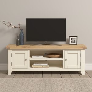 300-305-069 WINDSOR STRAIGHT TV UNIT - IVORY/OAT FABRIC