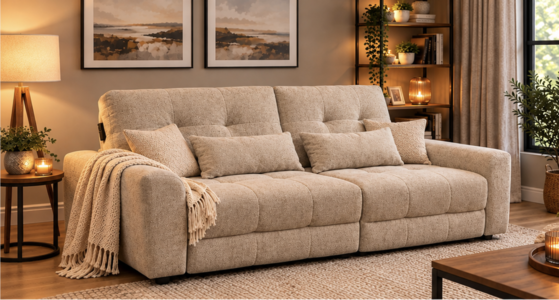 2.5 Seater Electric Sofa Bed - Beige