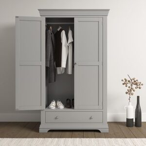 100-101-232 2 Door Wardrobe - Pebble Grey