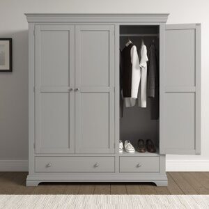 100-101-234 3 Door Wardrobe - Pebble Grey