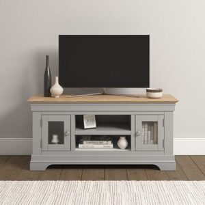 300-305-063 Small Tv Stand - Pebble Grey/Oak