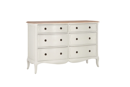 AME6DCWHT 6 Drawer Wide Chest - White