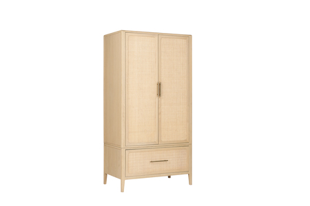 CAEWD21OAK 2 Door 1 Drawer Wardrobe - Brown