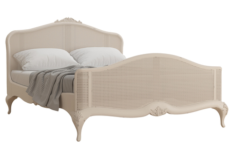 SD/1367W Rattan High End Double Bed - Ivory