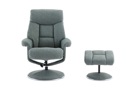 Swivel Recliner & Footsool - Fabric