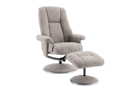 Swivel Recliner & Footsool - Fabric