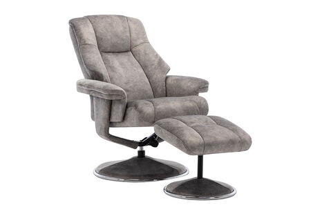 Swivel Recliner & Footsool - Leather/Match