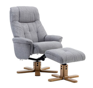 Swivel Recliner & Footsool - Fabric