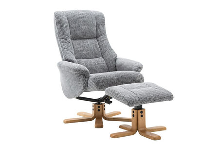 Swivel Recliner & Footsool - Fabric