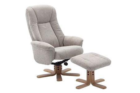 Swivel Recliner & Footsool - Fabric