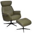 Swivel Recliner & Footsool - Leather/Match