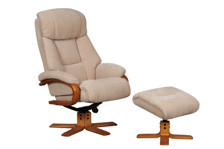 Swivel Recliner & Footsool - Leather/Match