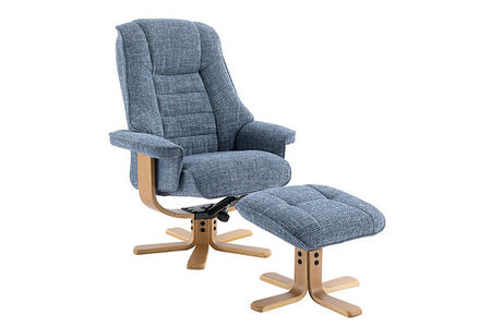 Swivel Recliner & Footsool - Fabric