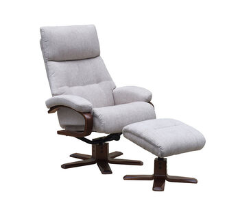 Swivel Recliner & Footsool - Fabric