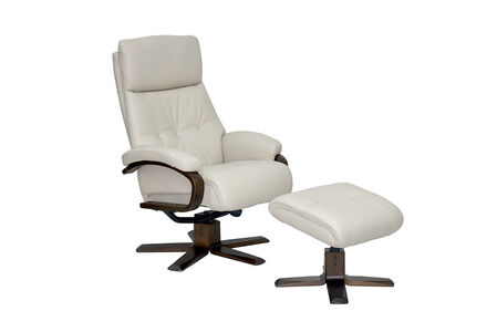 Swivel Recliner & Footsool - Leather/Match