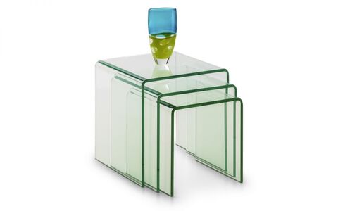 AMA001 Bent Glass Nest Of Tables