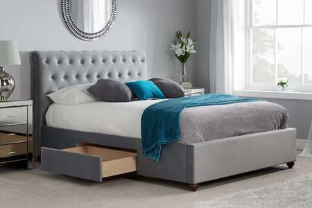 Super King Bed Grey