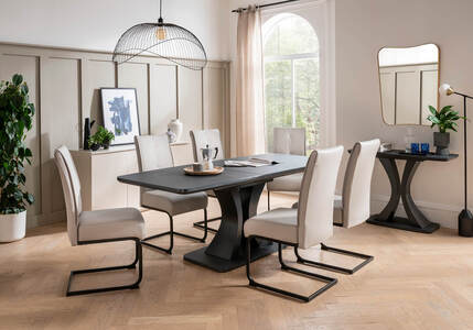 Dav-203-CL Extending Table Rectangle 1600/2000 - Charcoal